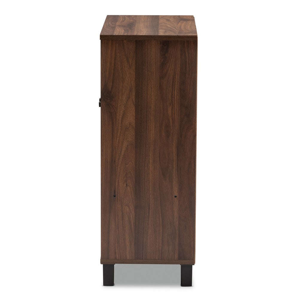 Baxton Studio - Rossin Shoe Cabinet in Walnut - ATSC1613-Columbia-Shoe Cabinet view 4