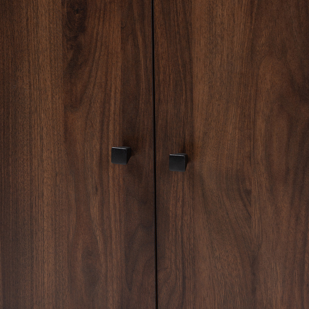 Baxton Studio - Rossin Shoe Cabinet in Walnut - ATSC1613-Columbia-Shoe Cabinet view 5