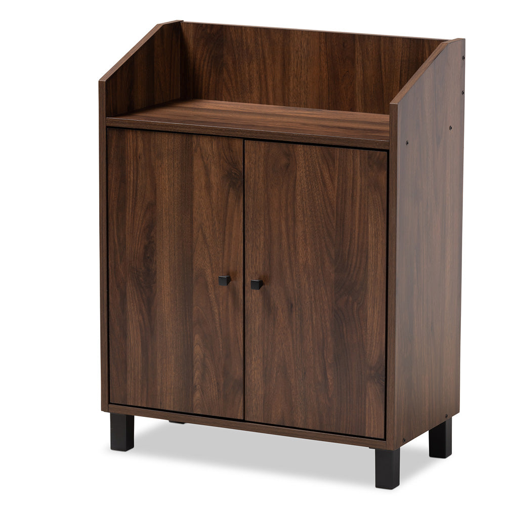 Baxton Studio - Rossin Shoe Cabinet in Walnut - ATSC1614-Columbia-Shoe Cabinet view 1