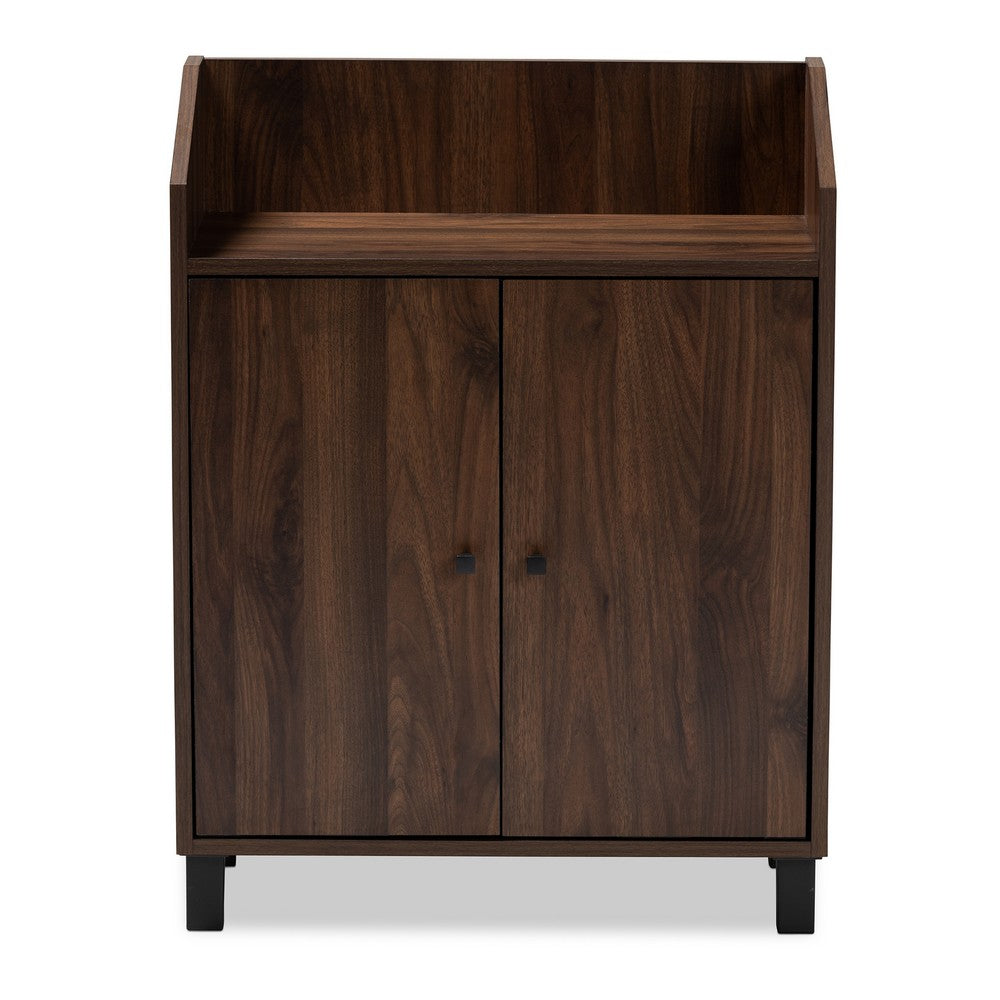 Baxton Studio - Rossin Shoe Cabinet in Walnut - ATSC1614-Columbia-Shoe Cabinet view 3