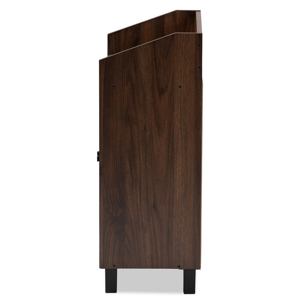 Baxton Studio - Rossin Shoe Cabinet in Walnut - ATSC1614-Columbia-Shoe Cabinet view 4