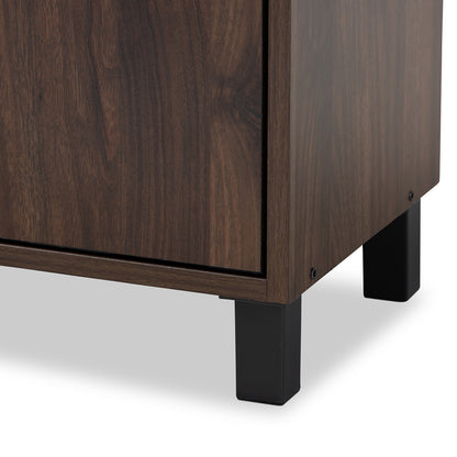 Baxton Studio - Rossin Shoe Cabinet in Walnut - ATSC1614-Columbia-Shoe Cabinet view 6