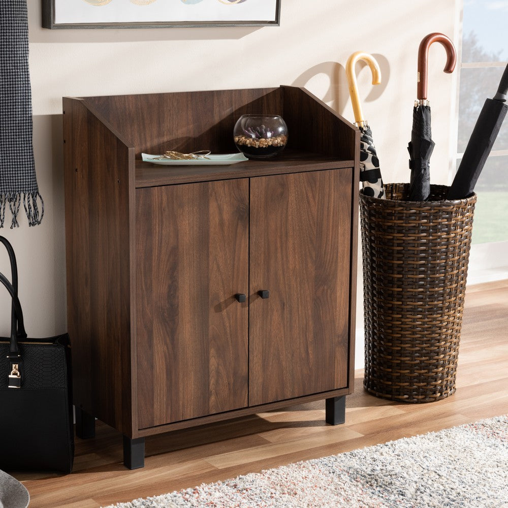 Baxton Studio - Rossin Shoe Cabinet in Walnut - ATSC1614-Columbia-Shoe Cabinet view 7
