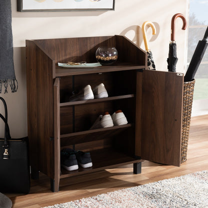 Baxton Studio - Rossin Shoe Cabinet in Walnut - ATSC1614-Columbia-Shoe Cabinet view 8