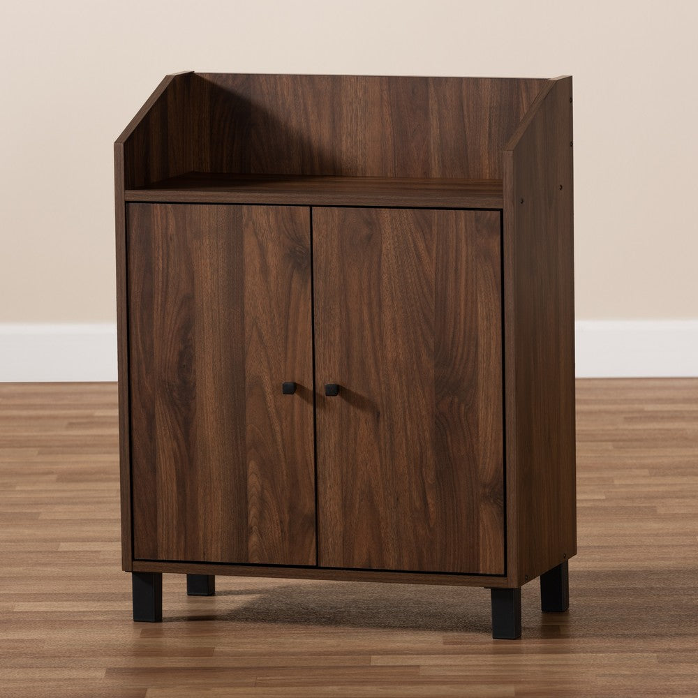Baxton Studio - Rossin Shoe Cabinet in Walnut - ATSC1614-Columbia-Shoe Cabinet view 9