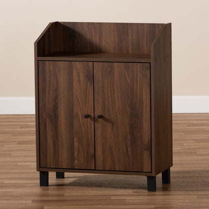 Baxton Studio - Rossin Shoe Cabinet in Walnut - ATSC1614-Columbia-Shoe Cabinet view 9