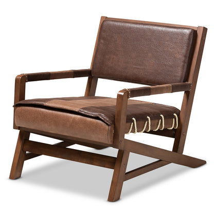 Baxton Studio - Rovelyn Chair in Brown/Walnut - Rovelyn-Dark Brown/Walnut-CC view 1