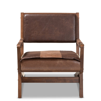 Baxton Studio - Rovelyn Chair in Brown/Walnut - Rovelyn-Dark Brown/Walnut-CC view 2