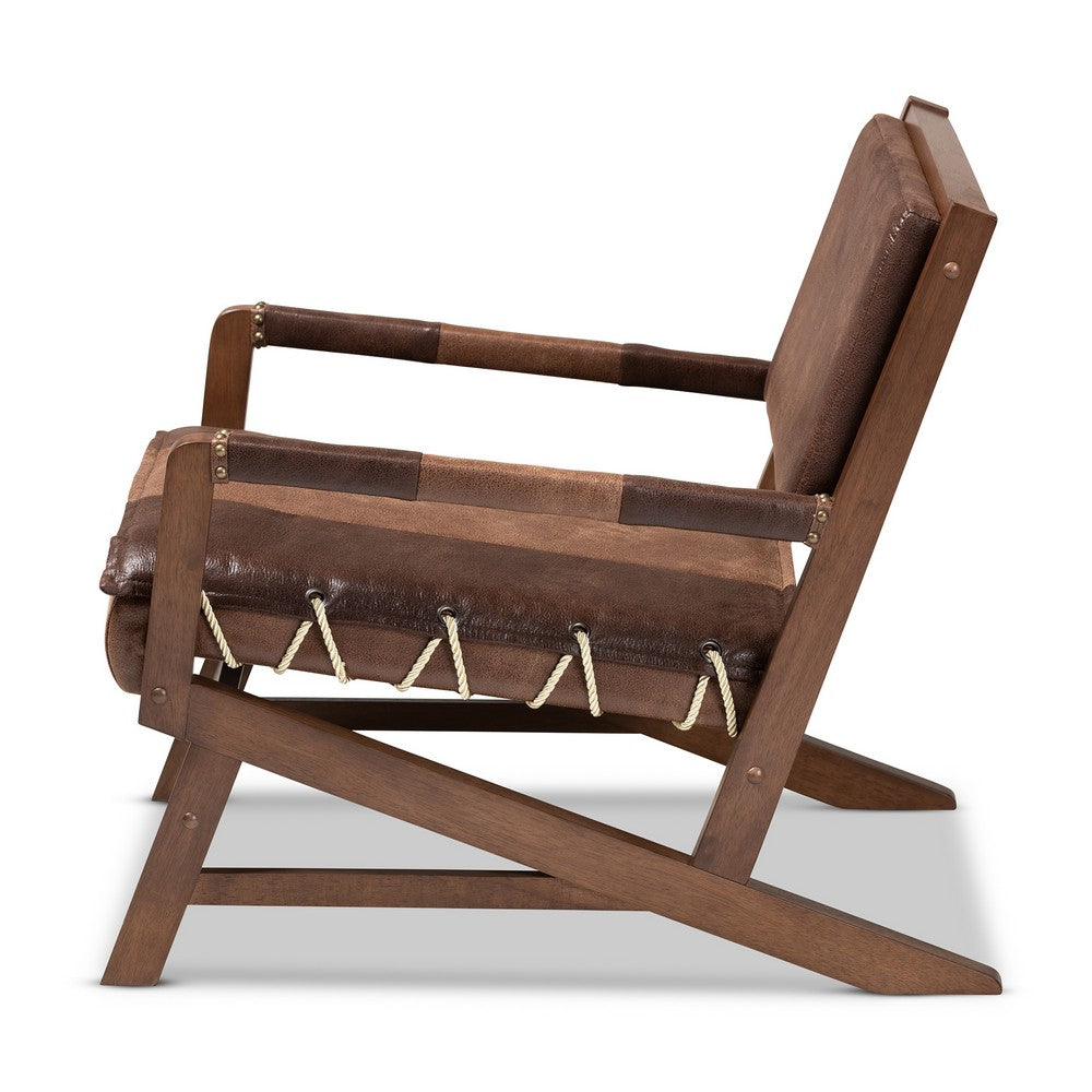 Baxton Studio - Rovelyn Chair in Brown/Walnut - Rovelyn-Dark Brown/Walnut-CC view 3