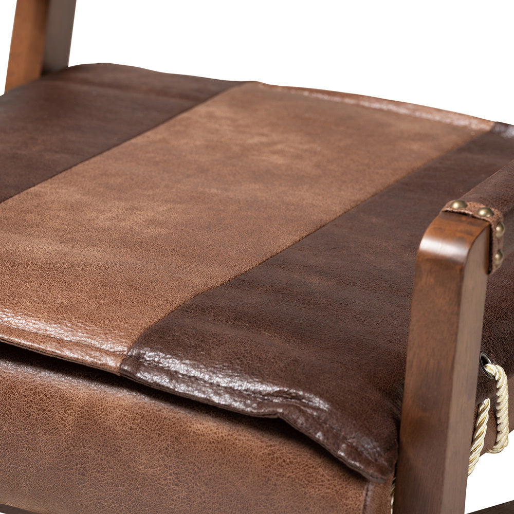 Baxton Studio - Rovelyn Chair in Brown/Walnut - Rovelyn-Dark Brown/Walnut-CC view 6