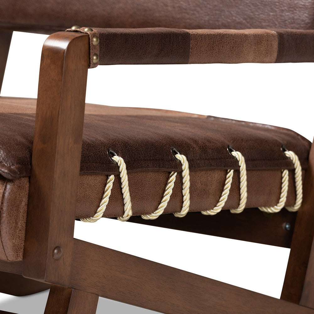Baxton Studio - Rovelyn Chair in Brown/Walnut - Rovelyn-Dark Brown/Walnut-CC view 7