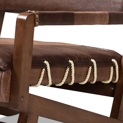 Baxton Studio - Rovelyn Chair in Brown/Walnut - Rovelyn-Dark Brown/Walnut-CC view 7