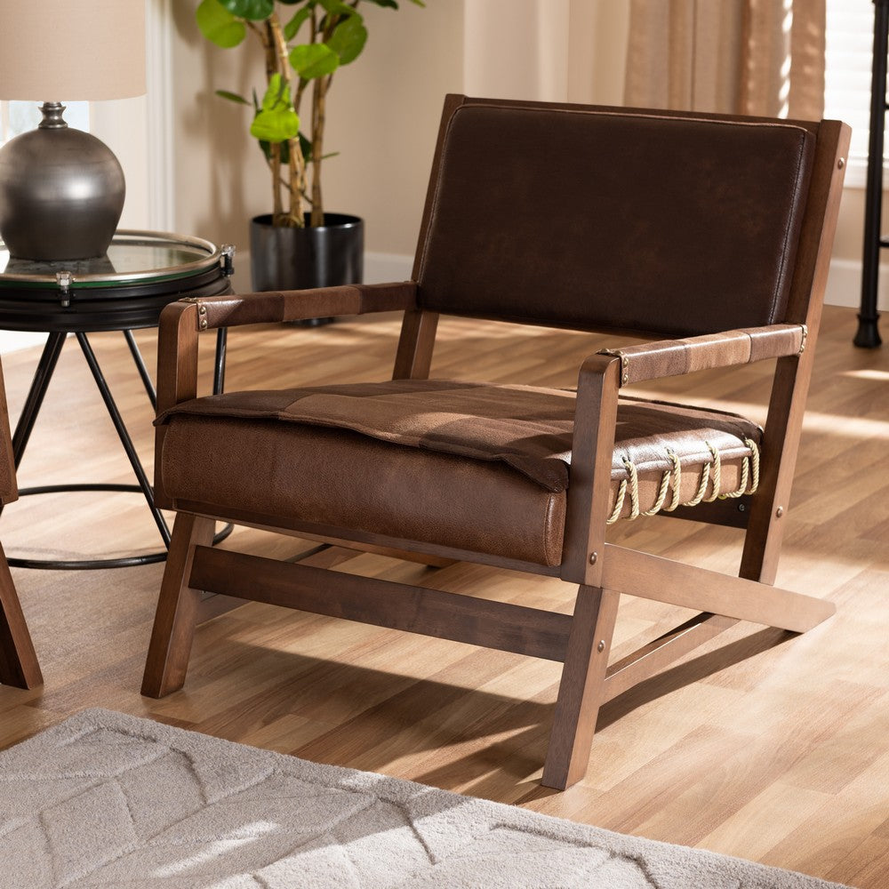 Baxton Studio - Rovelyn Chair in Brown/Walnut - Rovelyn-Dark Brown/Walnut-CC view 8