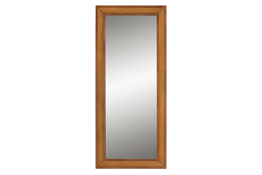 Baxton Studio - Rowanne Mirror - BBTM32 A1-Rattan/Walnut-Mirror view 1