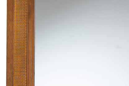 Baxton Studio - Rowanne Mirror - BBTM32 A1-Rattan/Walnut-Mirror view 3