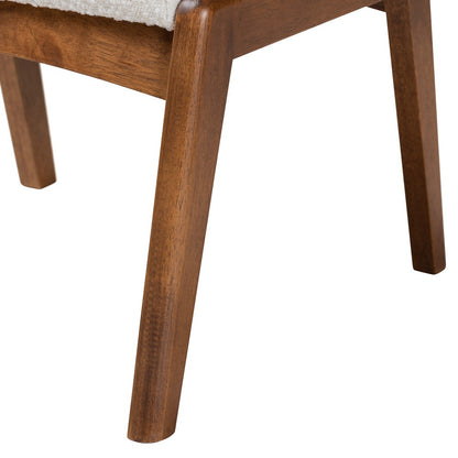 Baxton Studio - Roxy Footstool in Off-White/Walnut Brown - BBT5266-Cream/Walnut-Stool view 4
