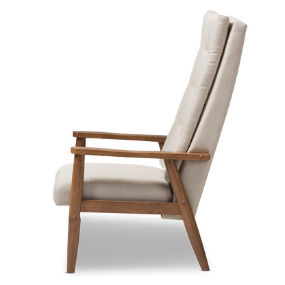 Baxton Studio - Roxy Living Room Chair in Light Beige/"Walnut" Brown - BBT5265-Light Beige-CC-6086-1 view 3