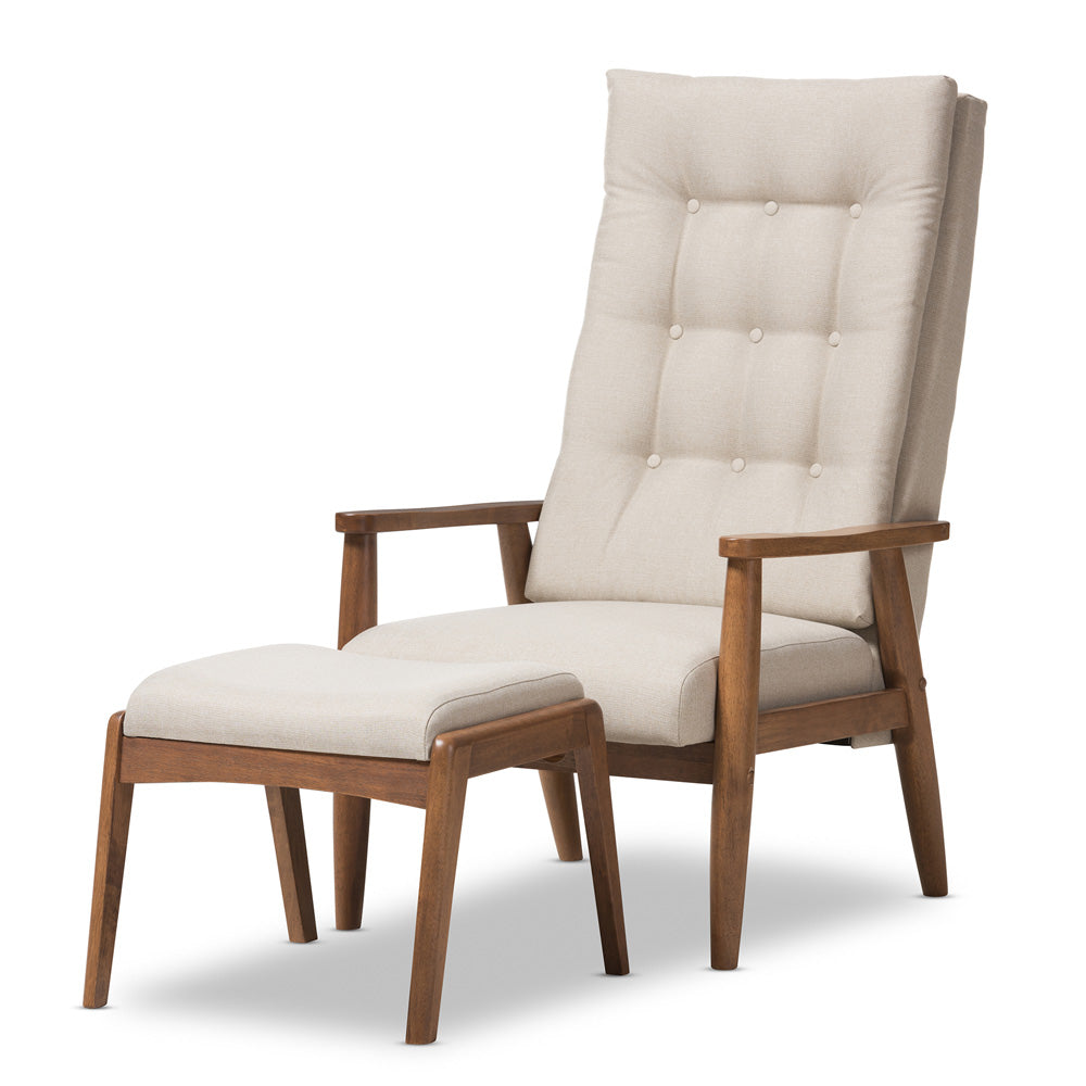Baxton Studio - Roxy Living Room Set in Light Beige/