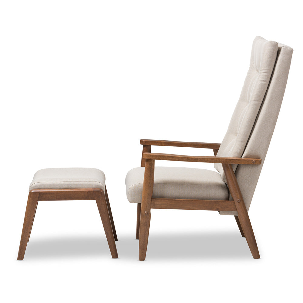 Baxton Studio - Roxy Living Room Set in Light Beige/"Walnut" Brown - BBT5265-Light-Beige Set view 2