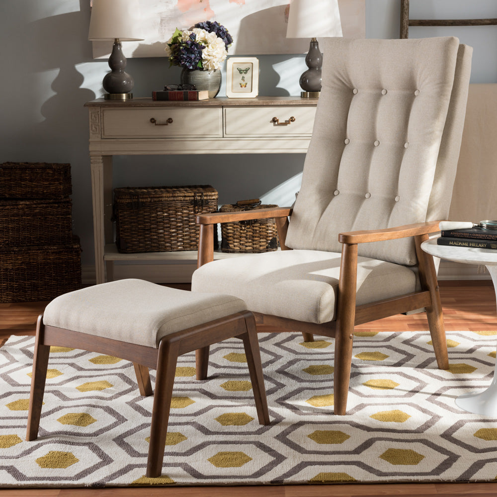 Baxton Studio - Roxy Living Room Set in Light Beige/"Walnut" Brown - BBT5265-Light-Beige Set view 5