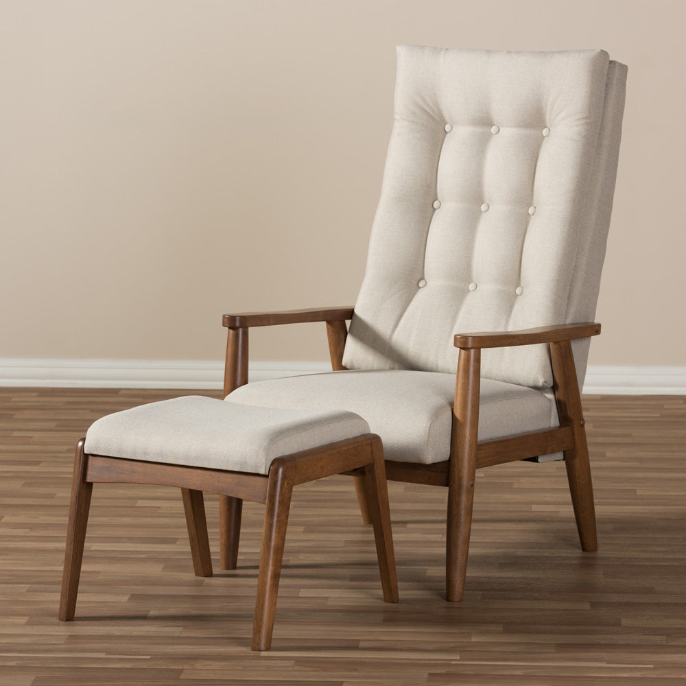 Baxton Studio - Roxy Living Room Set in Light Beige/"Walnut" Brown - BBT5265-Light-Beige Set view 6