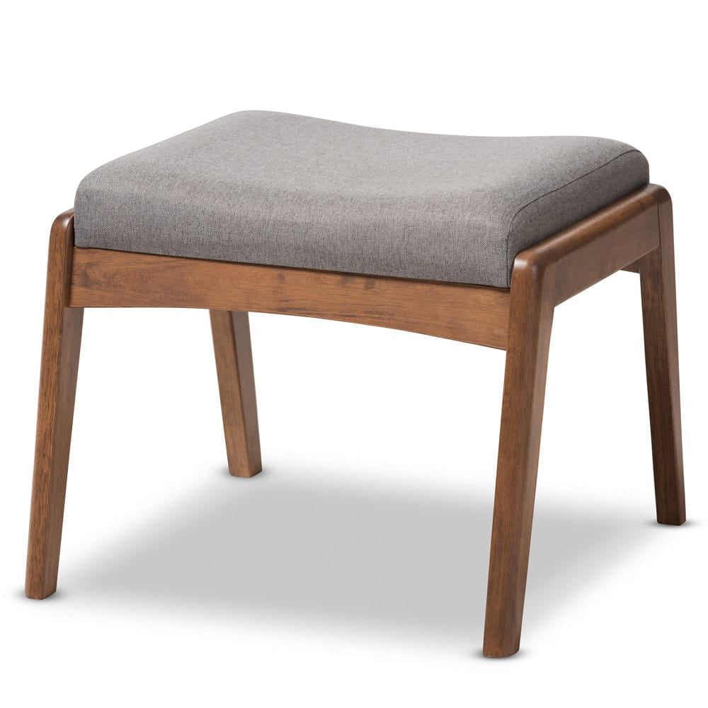 Baxton Studio - Roxy Ottoman in Grey/