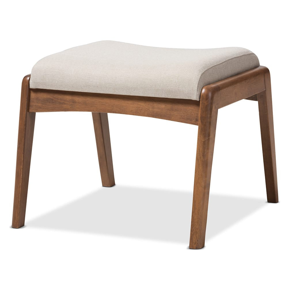 Baxton Studio - Roxy Ottoman in Light Beige/"Walnut" Brown - BBT5266-Light Beige-Stool-6086-1 view 1