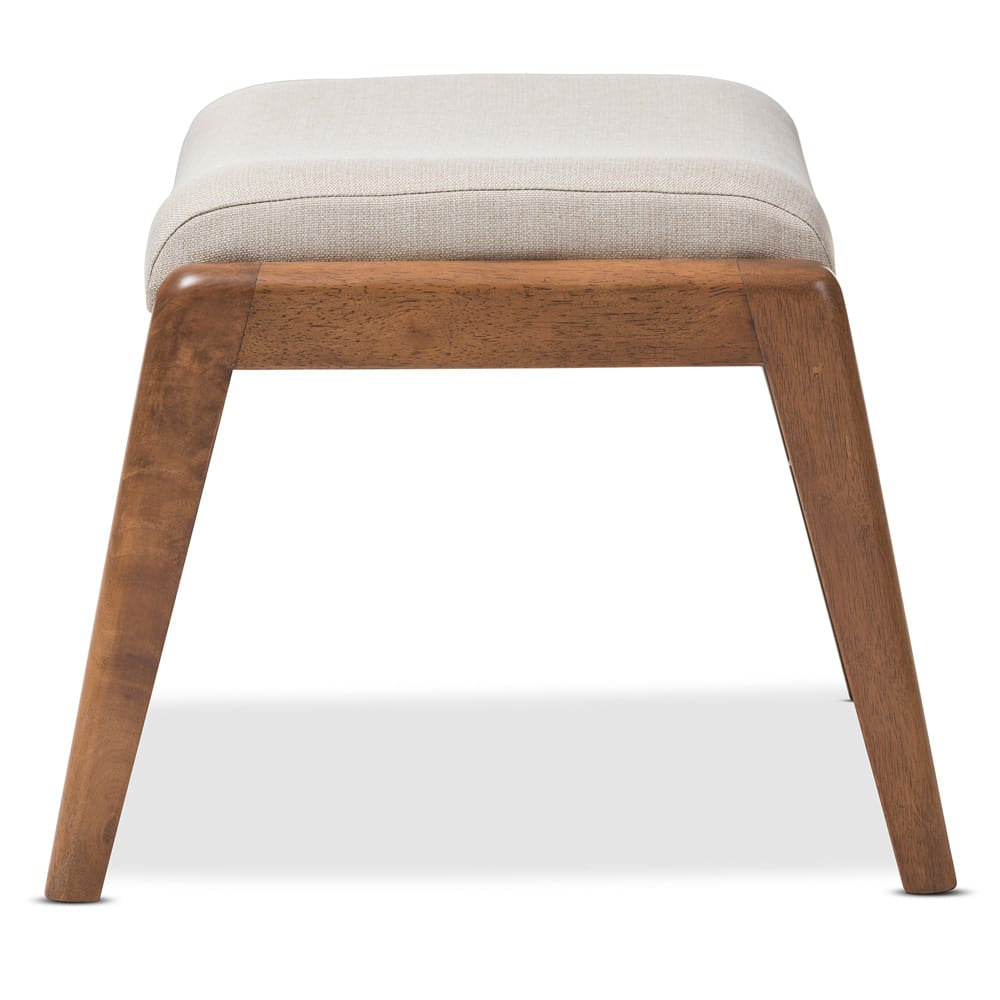 Baxton Studio - Roxy Ottoman in Light Beige/"Walnut" Brown - BBT5266-Light Beige-Stool-6086-1 view 3