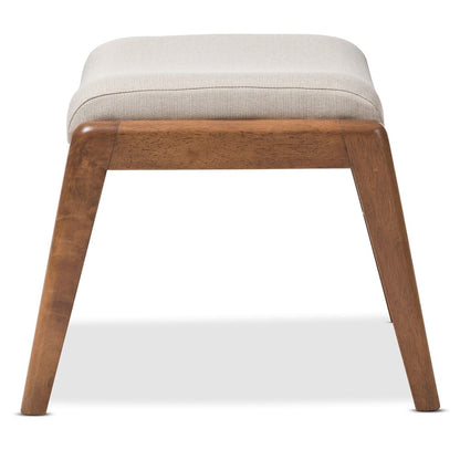 Baxton Studio - Roxy Ottoman in Light Beige/"Walnut" Brown - BBT5266-Light Beige-Stool-6086-1 view 3
