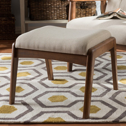 Baxton Studio - Roxy Ottoman in Light Beige/"Walnut" Brown - BBT5266-Light Beige-Stool-6086-1 view 4