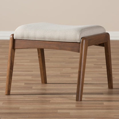 Baxton Studio - Roxy Ottoman in Light Beige/"Walnut" Brown - BBT5266-Light Beige-Stool-6086-1 view 5
