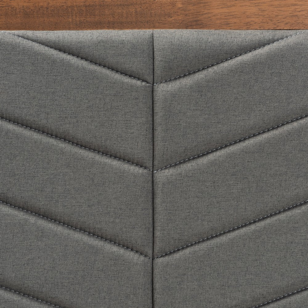 Baxton Studio - Roze Twin Size Bed in Dark Grey/Walnut Brown - Roze-Dark Grey/Walnut-Twin view 6