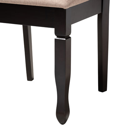 Baxton Studio - Ruby Dining Set in Beige/Dark Brown - Ruby-Sand/Dark Brown-5PC Dining Set view 6