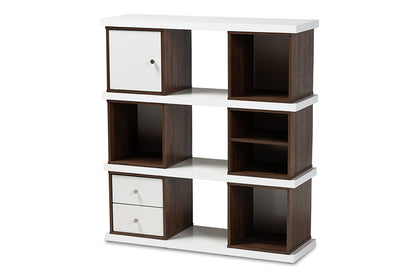 Baxton Studio - Rune Bookcase - DV 9990-00-Columbia/White-Bookcase view 1