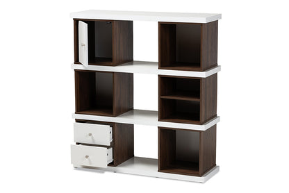 Baxton Studio - Rune Bookcase - DV 9990-00-Columbia/White-Bookcase view 2