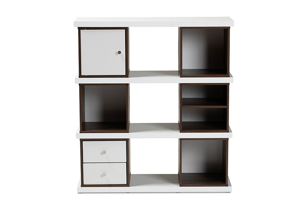 Baxton Studio - Rune Bookcase - DV 9990-00-Columbia/White-Bookcase view 3