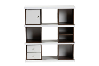 Baxton Studio - Rune Bookcase - DV 9990-00-Columbia/White-Bookcase view 3