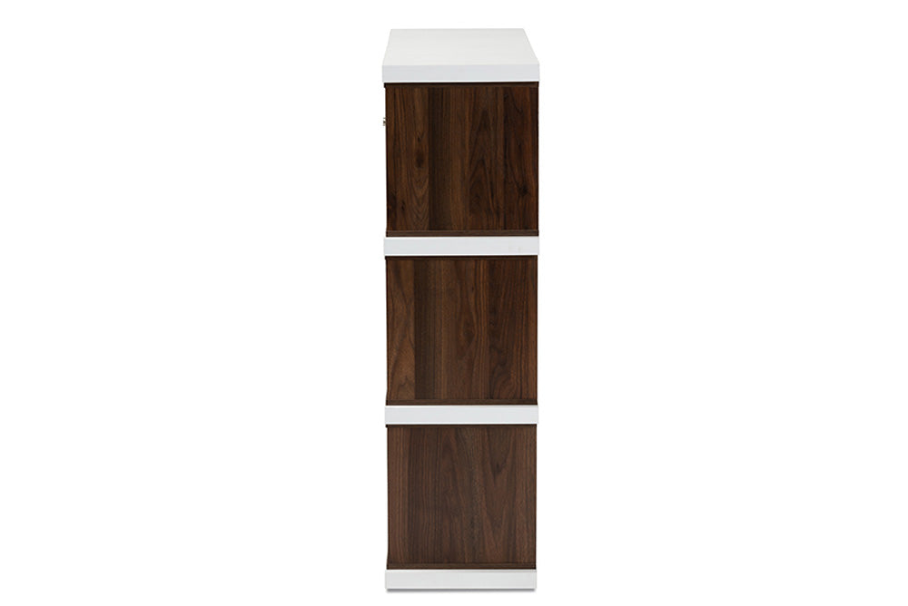 Baxton Studio - Rune Bookcase - DV 9990-00-Columbia/White-Bookcase view 4
