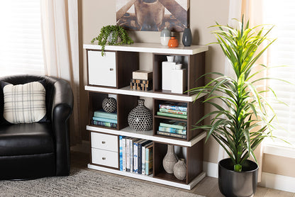 Baxton Studio - Rune Bookcase - DV 9990-00-Columbia/White-Bookcase view 5