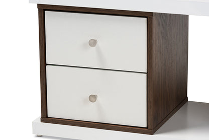 Baxton Studio - Rune Bookcase - DV 9990-00-Columbia/White-Bookcase view 6
