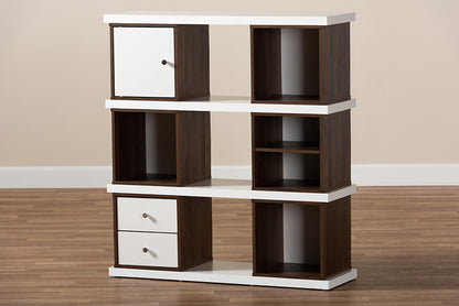 Baxton Studio - Rune Bookcase - DV 9990-00-Columbia/White-Bookcase view 7