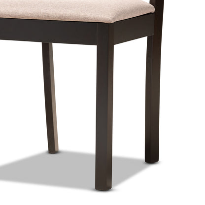 Baxton Studio - Ruth Dining Set in Sand/Dark Brown - Ruth-Sand/Dark Brown-7PC Dining Set view 6