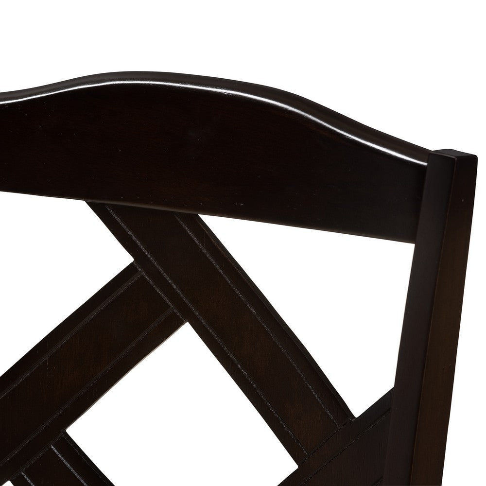 Baxton Studio - Ruth Set of 2 Dining Chairs in Beige/Dark Brown - RH133C-Dark Brown/Sand-DC view 4