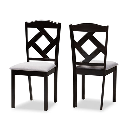 Baxton Studio - Ruth Set of 2 Dining Chairs in Grey/Espresso Brown - RH133C-Dark Brown/Grey-DC view 1