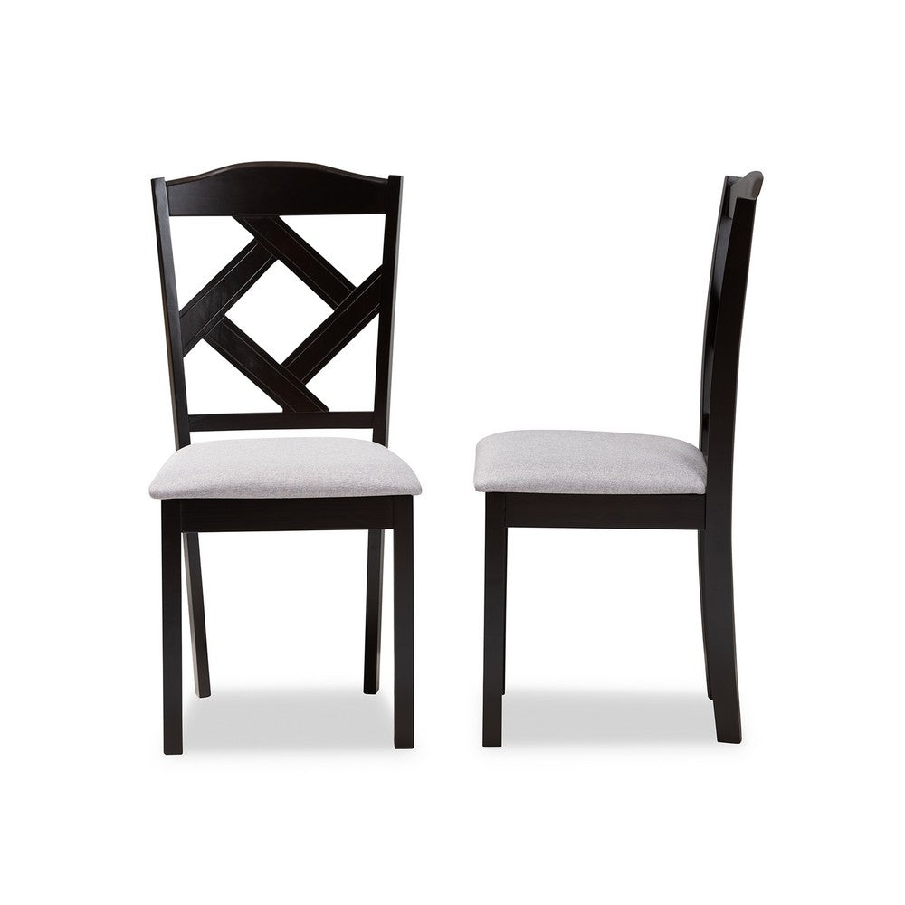Baxton Studio - Ruth Set of 2 Dining Chairs in Grey/Espresso Brown - RH133C-Dark Brown/Grey-DC view 3