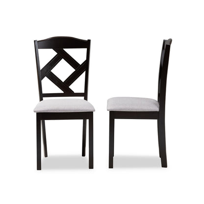 Baxton Studio - Ruth Set of 2 Dining Chairs in Grey/Espresso Brown - RH133C-Dark Brown/Grey-DC view 3