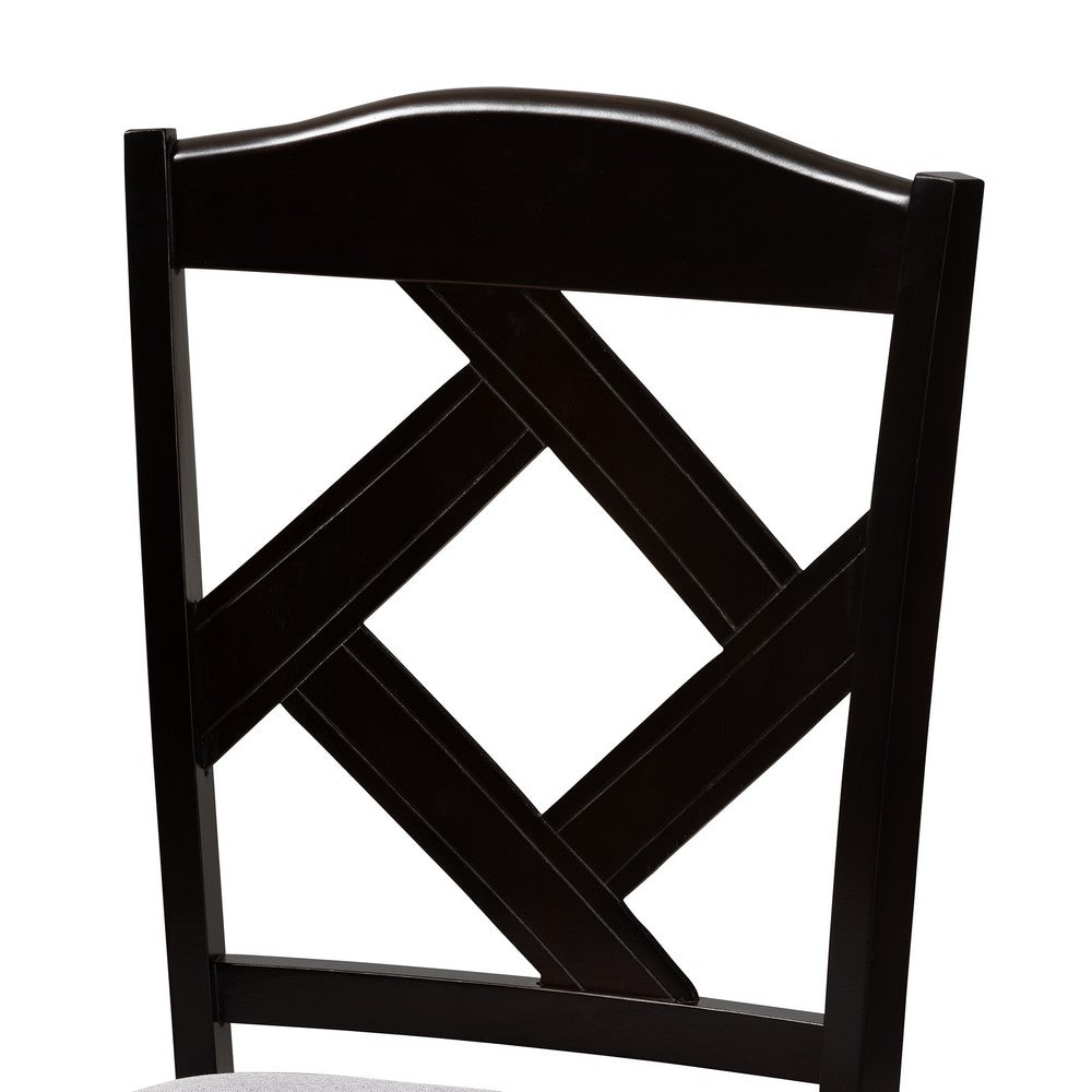 Baxton Studio - Ruth Set of 2 Dining Chairs in Grey/Espresso Brown - RH133C-Dark Brown/Grey-DC view 4