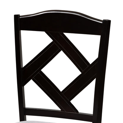Baxton Studio - Ruth Set of 2 Dining Chairs in Grey/Espresso Brown - RH133C-Dark Brown/Grey-DC view 4