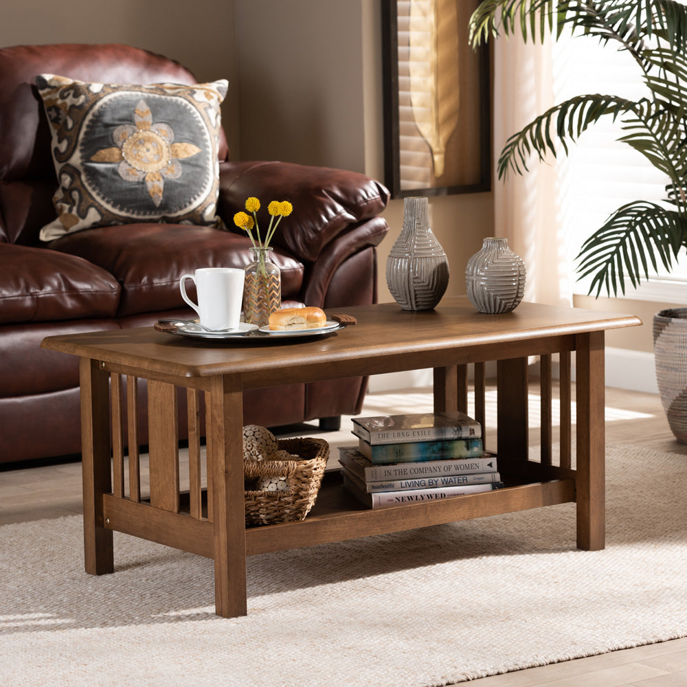 Baxton Studio - Rylie Coffee Table in Brown - SW135-Walnut-M17-CT view 6
