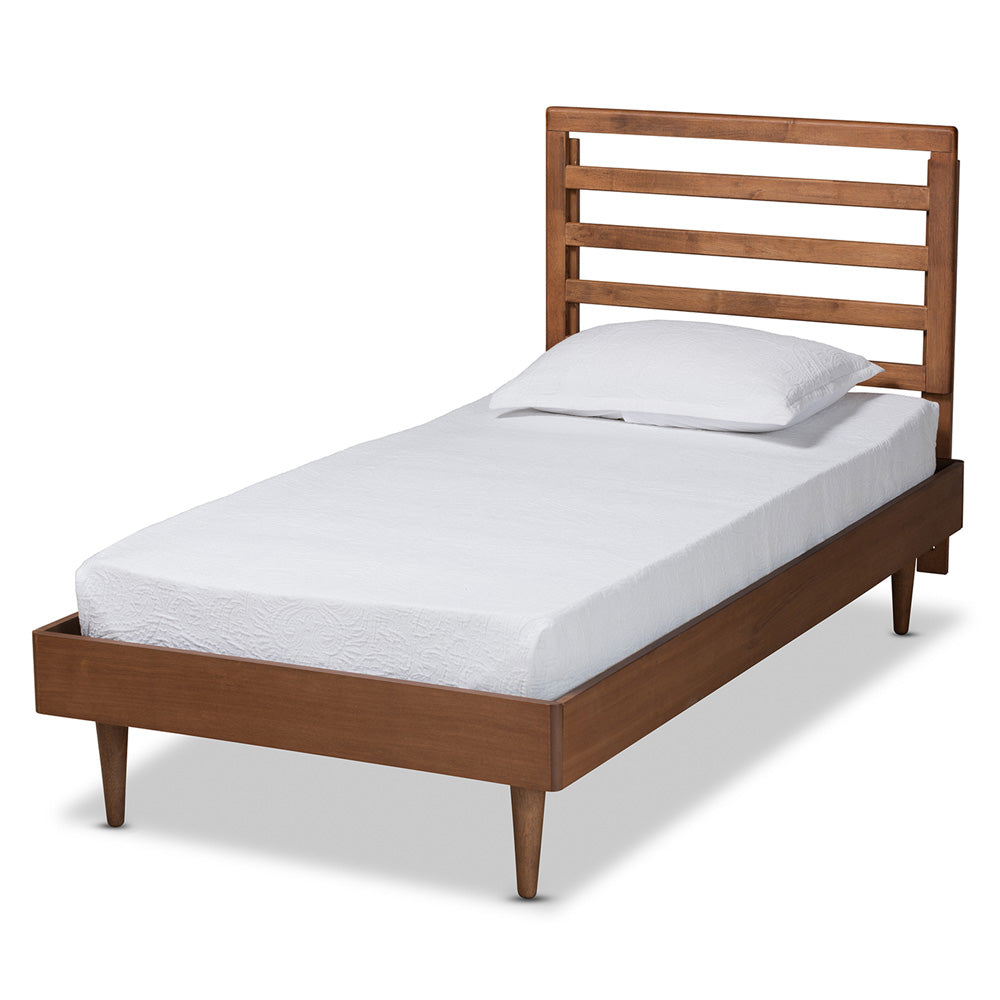 Baxton Studio - Ryo Twin Size Bed in Walnut Brown - Ryo-Ash Walnut-Twin view 1